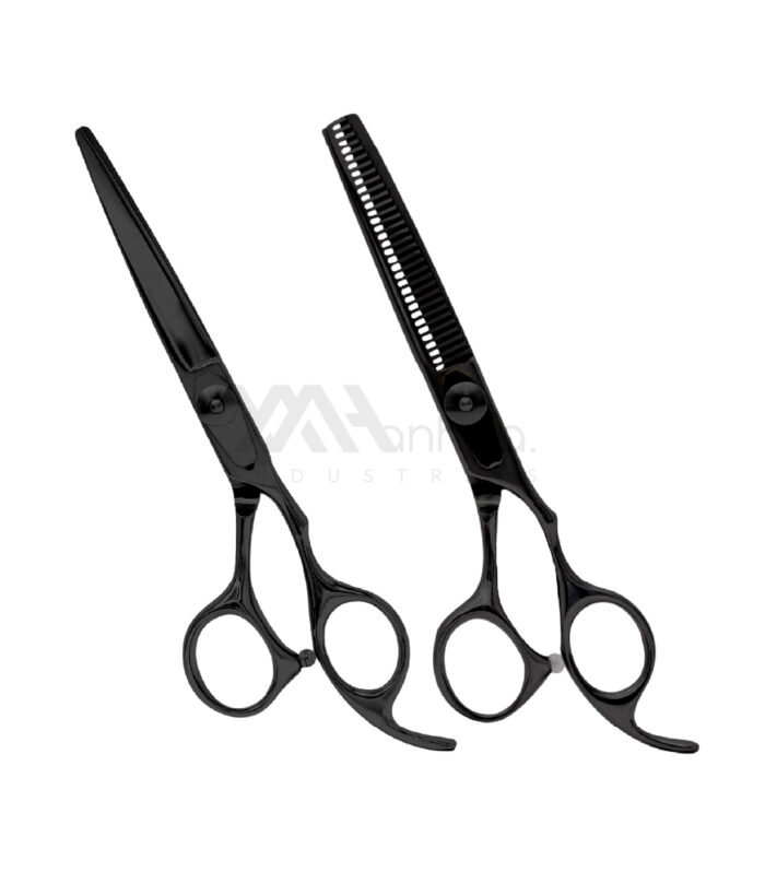Professional Hair Scissors Set – Barber & Thinning Shears for Cutting & Grooming, Premium Japanese Stainless Steel Scissors| Black | A100.4