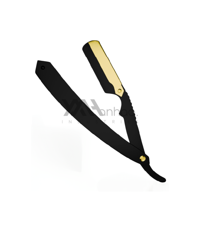 Anhaa Professional Straight Edge Razor | Stainless Steel Barber Razor | Black | A700.03
