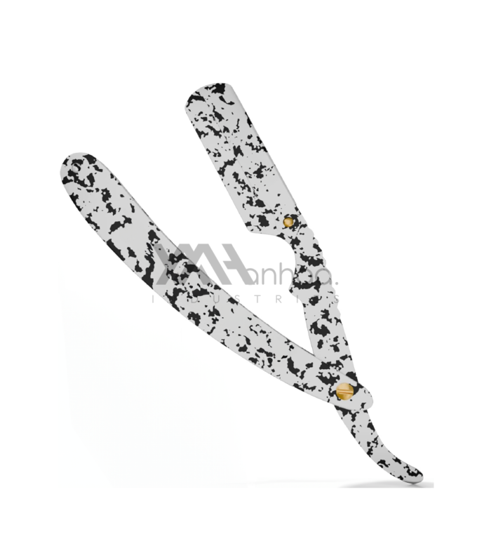 Anhaa Professional Straight Edge Razor | Stainless Steel Barber Razor | White Pattren | A700.02